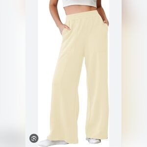 Elegant Cream Wide-Leg Women's Pants